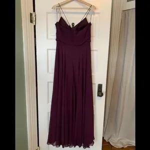 Jenny Yoo Dresses Bhldn Jenny Yoo Inesse Bridesmaid Dress Chiffon Size 8 Black Currant Poshmark